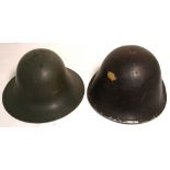 Two British military issue helmets (2).