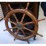 A 20th century eight spoke ships wheel, diameter 108cm.