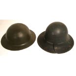 Two British military issue helmets (2).