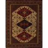 A beige ground Caucasian rug, 190 x 140cm.