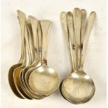 A set of ten George VI hallmarked silver soup spoons, James Dixon & Son,