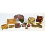 A group of various vintage tins to include Mackintosh's Quality Street Chocolates, Oxo Cubes, etc,