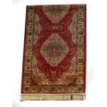 A red ground Kum runner, 210 x 70cm.