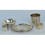 A George V hallmarked silver christening cup inscribed "Ane", Birmingham 1921,