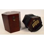 A late 19th/early 20th century Lachenal forty-six key concertina, serial no.4924, with pierced
