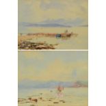 J.G. MITCHELL; a pair of watercolours, coastal landscapes, signed, 25 x 35cm, framed and glazed.