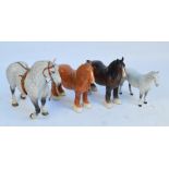 Three Beswick models of horses, and one Royal Doulton horse (4). CONDITION REPORT: Tan/chestnut