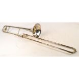 A Boosey & Hawkes "Regent" silver plated trombone, cased.