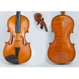 A good full size French violin with two-piece back, labelled "H Derazey a Mirecourt", and with