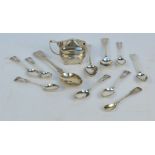 A collection of silver including a set of six Victorian hallmarked silver teaspoons; John Walton,