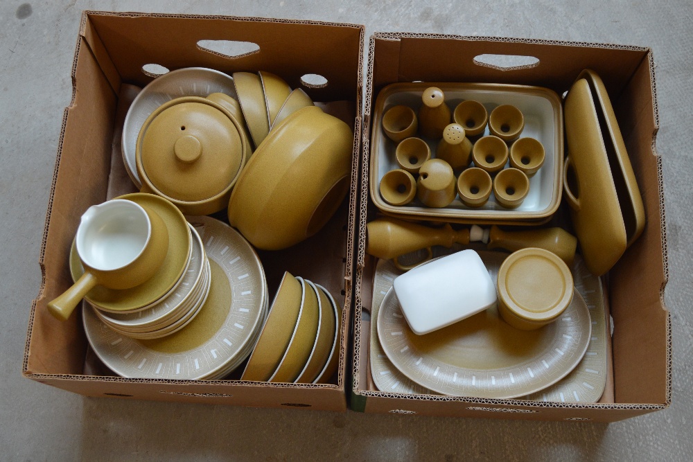 A large quantity of Denby "Ode" dinner ware comprising nine dinner plates and salad plates,