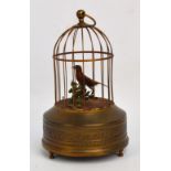 An early 20th century clockwork birdcage automaton, height 25cm. CONDITION REPORT: Some tarnishing