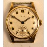 SMITHS; a 1940s 9ct gold cased manual wind gentleman's wristwatch,