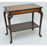 A burr walnut two tier rectangular occasional table.