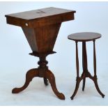 A sewing table on tripod base, and a small occasional table (2).