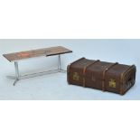 A 1960s tile topped coffee table, and a trunk (2).