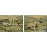 SAM CHADWICK; pair of watercolours, rural Yorkshire landscape, both signed, 20 x 27cm,