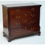 A George III mahogany chest of drawers of good colour, the moulded rectangular top above two short