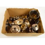 A group of electroplated items to include a four piece tea set, a sauce boat,