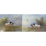 A pair of early 20th century Crown Devon Fieldings rectangular porcelain plaques, each painted