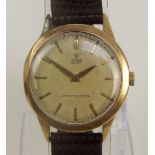 TUDOR FOR ROLEX; a 1950s gentleman's 9ct gold wristwatch,