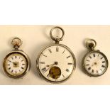 A late 19th/20th century Swiss silver cased crown wind fob watch,