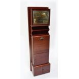 An early 20th century mahogany railway sleeper vanity unit,