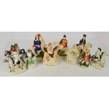 A group of Staffordshire figures,