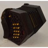 A late 19th/early 20th century Lachenal thirty-one key Anglo concertina, for restoration.