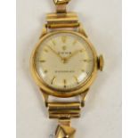 CYMA; an early 20th century 9ct yellow gold cased lady's wristwatch,