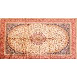 A red ground Keshan rug, 280 x 200cm.