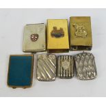 A collection of seven plated, brass and other vesta cases (7).
