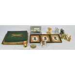 A quantity of collectors' items including three fairings, a cased set of two Parker pens,