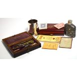 A mahogany cased geometry set, "Compass Superieurs, Brevetes S.G.D.