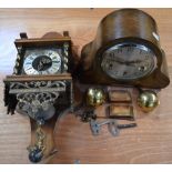 An oak cased mantel clock by Enfield,
