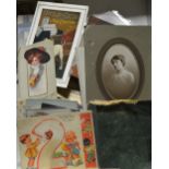 A quantity of postcards to include WWI silks, "Children" by A.A.