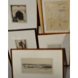 A quantity of prints and engravings to include an engraving of WWI trench warfare, February 1917,