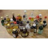 A small quantity of alcoholic miniatures to include cognac, Cyprus brandy, peppermint liqueur, ouzo,