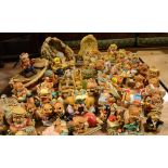 Forty various Pendelfin figurines and figure groups and one clock.