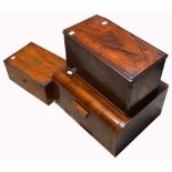 Three late 19th early 20th century boxes to include a mahogany storage box,