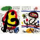 Miro Joan 1893 Taragona - 1983 Palma de Mallorca "Miro - Galerie Maeght". 2 Plakatlithografien auf