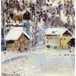 Frido Maurice 1926 Paris "St. Moritz". Oel auf Holz. Signiert, verso betitelt, datiert 1979 sowie