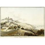 Schloss Bipp - Bern Um 1800. Umrissradierung. Koloriert. Gerahmt. Bildmasse 18 cm × 21 cm
