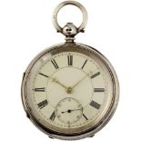 Taschenuhr England um 1880. Auf der Platine signiert A.H. Drinkwater Coventry. Massives,