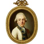 Anonym um 1800 "Portrait eines jungen Edelmannes". Oel auf Leinwand. Doubliert. Gerahmt. Bildmasse