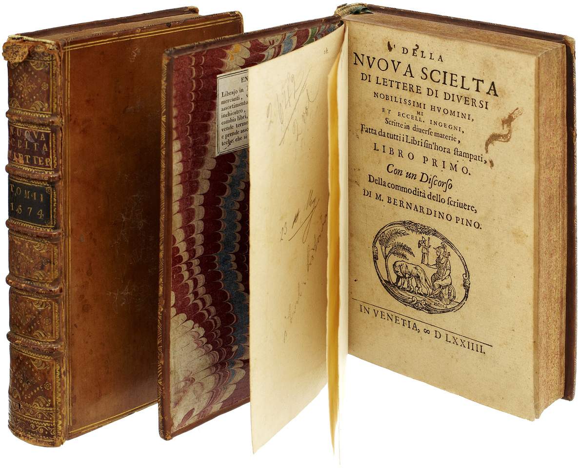 Bernardino Pino "Della nuova scielta di lettere di diversi nobilissimi huomini". Venedig 1574. 2