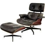 Eames Lounge Chair und Ottoman Um 1970. Charles und Ray Eames, Entwurf für Hermann Miller 1956.