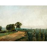 Vignon Victor 1847 Millerus-Cotterêts - 1909 Meulan "Paysage". Oel auf Malkarton. Unten links