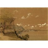 Labhardt Emanuel 1810 Steckborn - 1874 Feuerthalen "Bregenz". Aquarell und Silberstift,