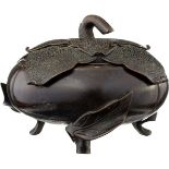 Kleines Koro in Kürbisform Japan 18./19. Jh. Räuchergefäss aus Bronze. Durchmesser 11 cm Provenienz: